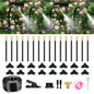 50FT Drip Irrigation System for Garden – Automatic Watering Kit with Solid Brass Metal Connectors, 360° Bendable Tubing &16 Adjustable Nozzles for Greenhouse, Lawn, Yard & Plants - size: 50 FT