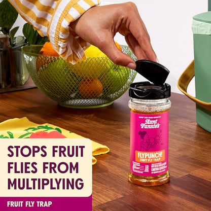 Aunt Fannie's FlyPunch Fruit Fly Trap Bundle, 6 oz + 32 oz Refill
