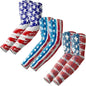 ROXUN Arm Sleeves Cooling UV Sun Protection Sport Compression for Men Women - color: America Flag-1+2+3