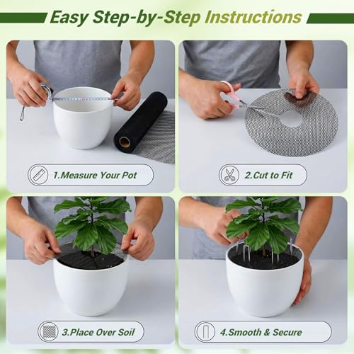 15.7" x 118" Black Plant Pot Grid Set, Pot Soil Cover Protectors - color: BLACK-15.7" x 118"
