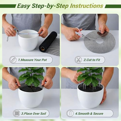 15.7" x 236" Cuttable Plant Pot Grid Set, Cat Plant Blocker Set - color: BLACK-15.7" x 236"