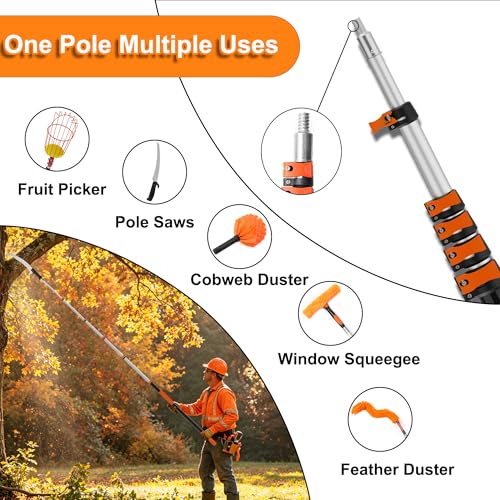 AgiiMan 30FT Reach Pole Saws for Tree Trimming, Pole Saws with 5-24FT Telescoping Extension Pole Pruning Pole Saw with 24" Blade Manual Pole Saw for Tree Pruning Forestry Yard Garden, and Patio