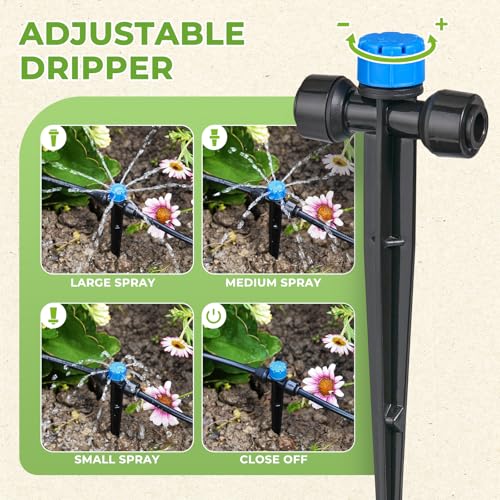 HIRALIY 200FT Drip Irrigation Kit for Garden Watering
