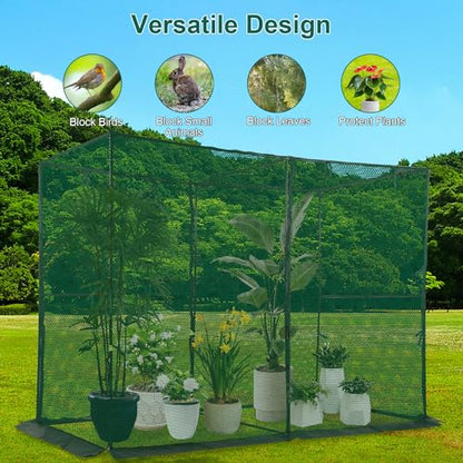 Large Mesh Crop Cage Plant Protection Tent 4 x 8 x 6 Ft - size: 4 x 8 x 6 FT