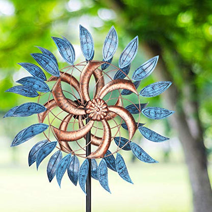 Wind Spinners Outdoor, Dual-Rotationl Wind Sculptures Windmill for Yard