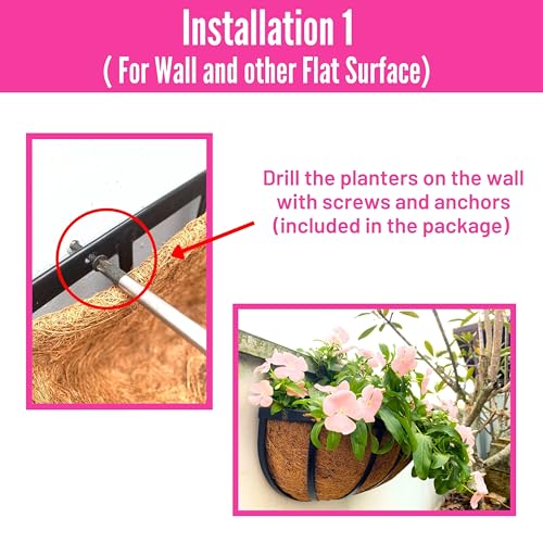 LaLaGreen Outdoor Wall Planter (16 in, 2 Pack) Black Window Flower Box - size: 16" x 2