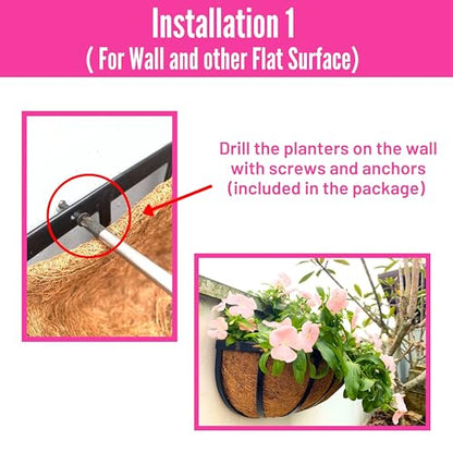 LaLaGreen Outdoor Wall Planter (16 in, 2 Pack) Black Window Flower Box - size: 16" x 2