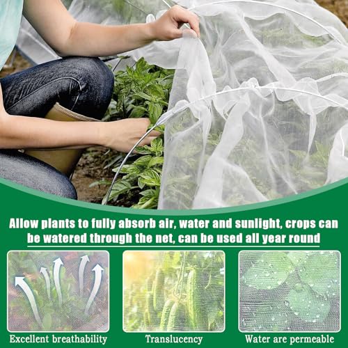 10 X 33 FT Breathable Garden Mesh Netting Pest Barrier for Raised Beds - color: White Netting, size: 10x33ft