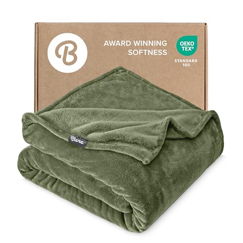 Bare Home Fleece Blanket Luxury Microplush (Full/Queen, Cypress) - color: 11 - Cypress, size: Full/Queen