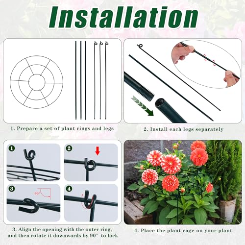 Peony Cages and Supports, 30"H x 13.8"D Plant Supports for Outdoor Plants - size: 30"H x 13.8"D