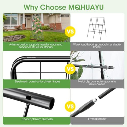 Heavy Duty Cucumber Trellis, 50" x 17" A-Frame Garden Trellis - size: 1 Pcs