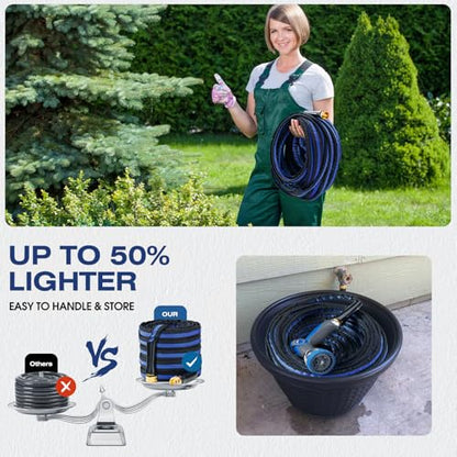 Ultra Lightweight 100FT Garden Water Hose - color: black-blue, size: 100 FT