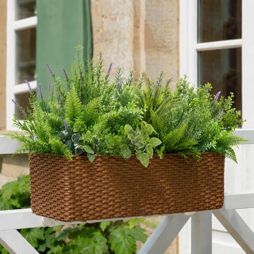 24 Bundles Artificial Greenery for Outdoor Fake Green Plant Eucalyptus Fern - color: Green