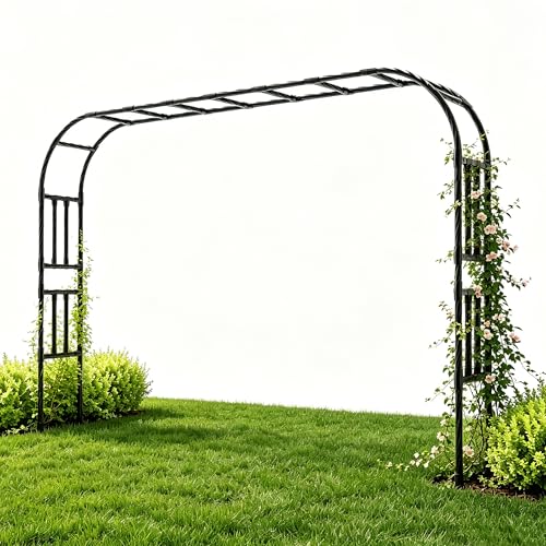 Thickened Metal Garden Arch-126L*94.5"H,Trellis for Climbing Plants Outdoor - size: 126（L）*94(H)*16(W)IN