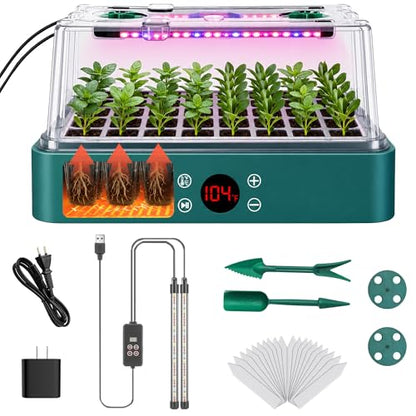 40 Cells Seed Starter Tray with Grow Light + Integrated Heating