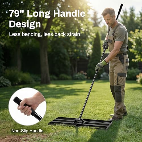 Lawn Leveling Rake, 30 x 10-Inch Heavy Duty Yard Leveler