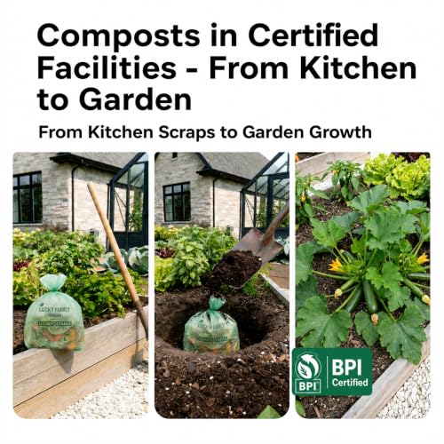 2.6 Gallon Compost Bags for Kitchen Countertop Bin, Compostable, 50 Count - color: 2.6 Gallon, 50 Count