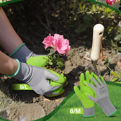 WORKPRO 6 Pairs Garden Gloves Men and Women with Eco Latex Palm Coated - size: Medium