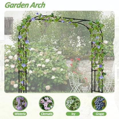 Thickened Metal Garden Arch-92.5L*105H,Trellis for Climbing Plants Outdoor - size: 98（L）*94(H)*16(W)IN