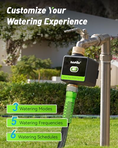 RAINPOINT Smart Hose Timer for Garden, Smart Water Timer with Brass Inlet & Outlet (Not Include Gateway), Automatic Irrigation System for Lawns and Yard - size: 1-Zone（Without Gateway）