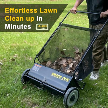 26 Inch Push Lawn Sweeper with 7 Cu.Ft Collection Bag