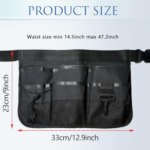 Tool Apron, 12.9x9Inch Garden Apron Adjustable Belt Utility Waist Pack Multi Compartment Suitable for Use in Restaurants, Gardening, Nursing,Construction Work