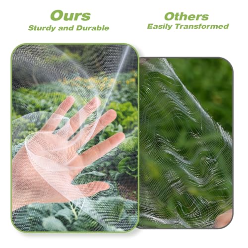 Garden Netting 5'x20' Insect Pest Barrier Bird Netting for Garden Protection,Row Cover Mesh Netting for Vegetables Fruit Trees and Plants,White - size: 5FT*20FT