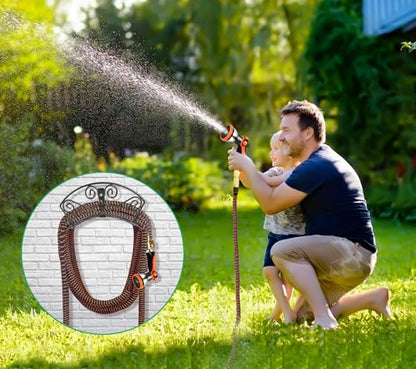 TomCare Garden Hose Holder, Heavy Duty 150 ft Capacity Hose Hanger - color: Black, size: M（13.2“ x 5.7” x 7"）