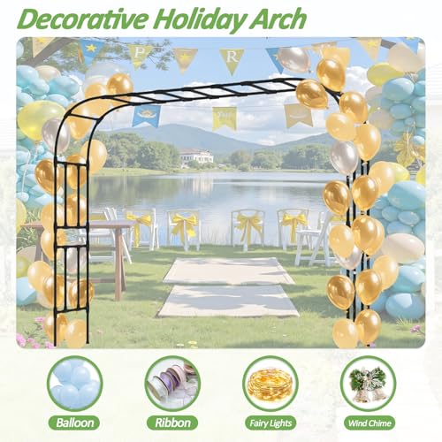 Thickened Metal Garden Arch-126L*94.5"H,Trellis for Climbing Plants Outdoor - size: 126（L）*94(H)*16(W)IN
