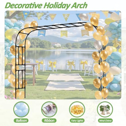 Thickened Metal Garden Arch-126L*94.5"H,Trellis for Climbing Plants Outdoor - size: 126（L）*94(H)*16(W)IN