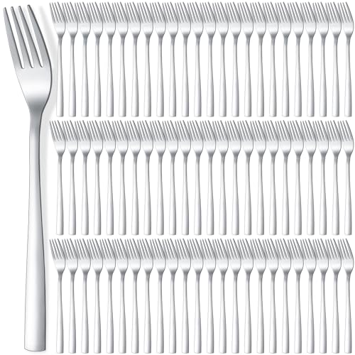 Minatee 100 Pcs Dinner Forks Bulk Set 8 Inches Stainless Steel Metal Forks - size: 8 inches/ 20.4 cm