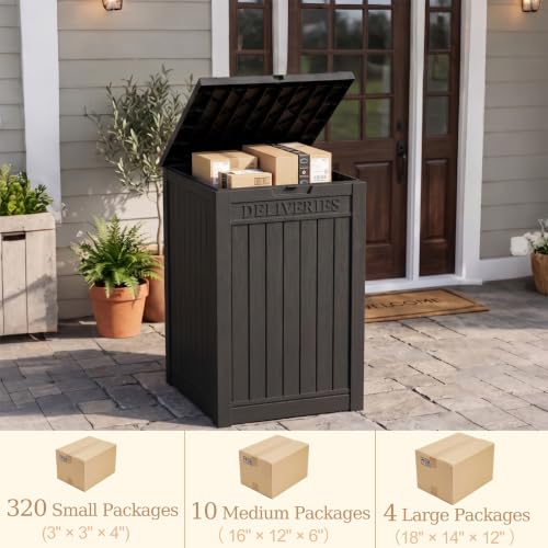Outdoor Storage Box,90 Gallon Waterproof Package Delivery Boxes for Outside