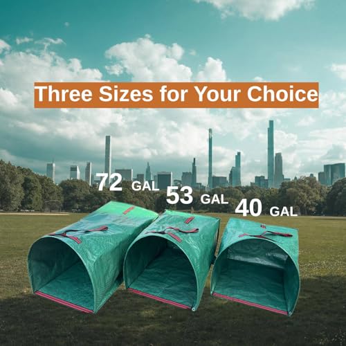 72 Gallon Leaf Collector 3-Pack Collapsible Yard Bags with Dustpan - style: 3 pack Yard Waste Bags