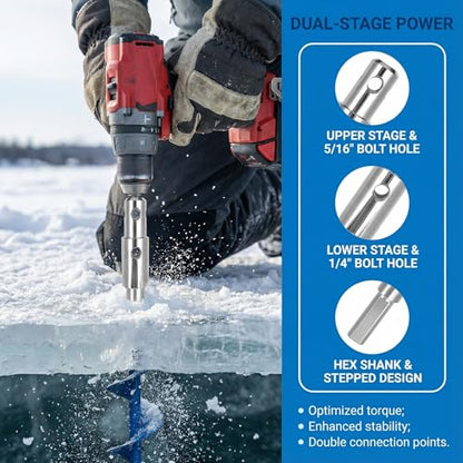 Two Stage Auger Adapter Ice Auger Kit