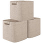 OIAHOMY Storage Cubes 11 Inch Storage Bins 3-Pack Square Baskets Brown - color: Brown