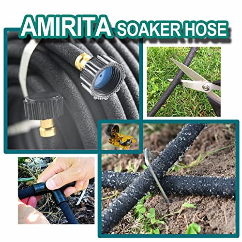 AMRITA 3/8"Soaker Hose KIT, 50ft 1Pack Garden Drip Hoses Plastic Couplings - color: 3/8"×(50FT)