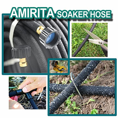 AMRITA 3/8"Soaker Hose KIT, 50ft 1Pack Garden Drip Hoses Plastic Couplings - color: 3/8"×(50FT)