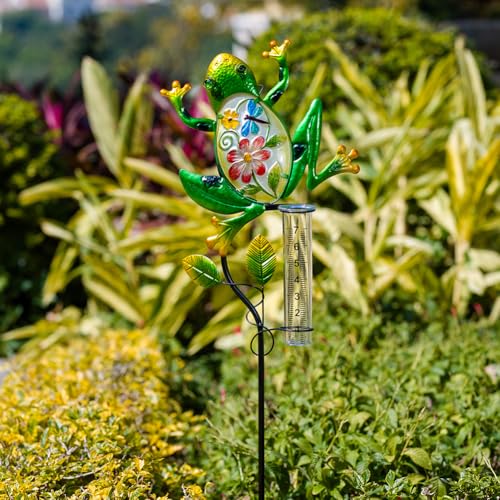 Solar Rain Gauge Outdoor, Frog Rain Gauge
