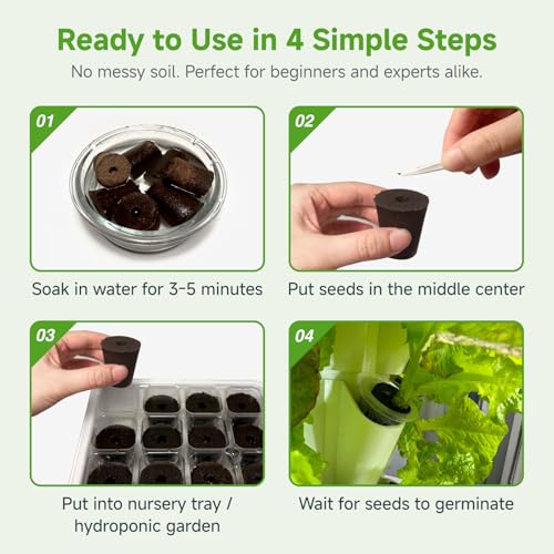 Large Hydroponic Sponges 20 Pack, 2.17" Tall for Deep Grow Baskets, Universal Fit Replacement Pods for Multi-Tier Towers & 2" Net Cup Systems – Seed Starting & Plant Cloning