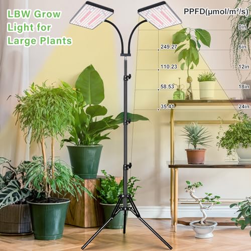 LBW Grow Lights for Indoor Plants, 428 LEDs Full Spectrum Plant Light - size: 2-Head