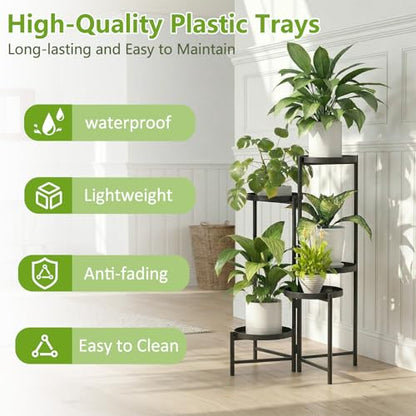 5 Tier Tall Metal Plant Stand, Duty Tiered Flower Shelf for Patio Garden - size: 5 Tier