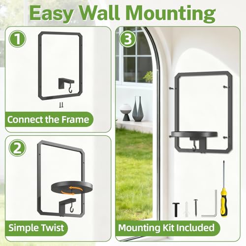 iDavosic.ly Wall Plant Picture Frame Holder Set of 2 & 2 Grow Lights, Black - color: Black with 2 Lights, size: Rectangular