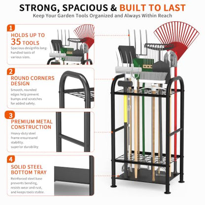 Garden Tool Organizer, Yard Tool Tower Rack
