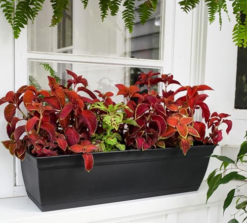 The HC Companies Eclipse Window Planter Box, 30 Inch, Clay, 2-Pack - color: Clay, size: 30" (Pack of 2)