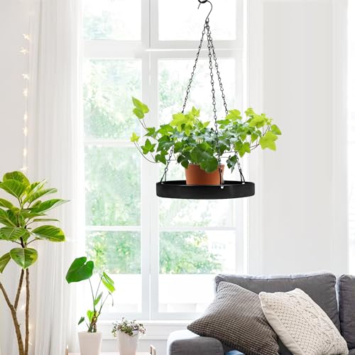 Plant Hanger Indoor, 2 Pack Black Metal Hanging Planters for Indoor Plants