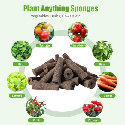 50ct Grow Sponges Hydroponic Root Sponges Compatible Aero Garden iDOO Hydroponics