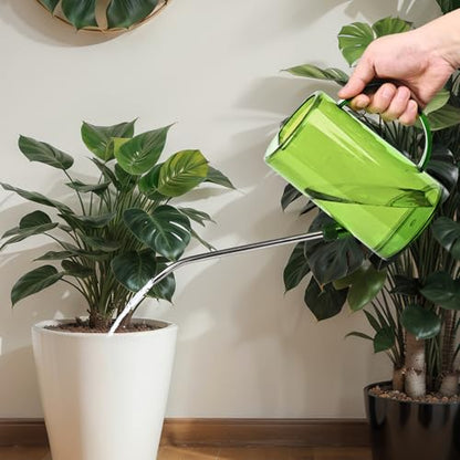 Plastic Watering Can - with Long Spout - 1/4 Gallon - 34 Oz - Green - color: Green