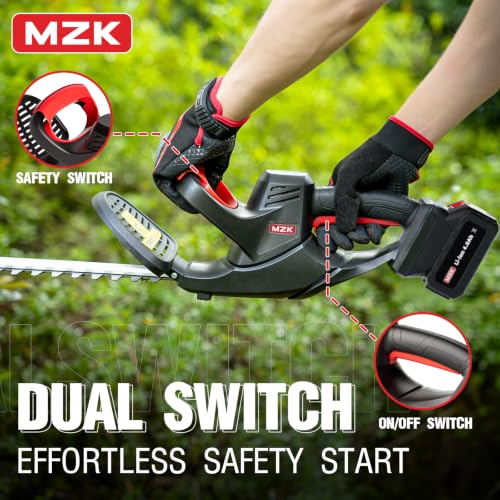 MZK 20V 22-Inch Cordless Hedge Trimmer with 2 x 4Ah Batteries - size: 22 inch