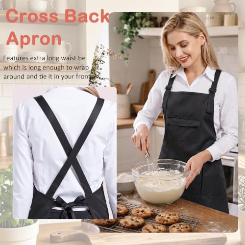 Nanxson Apron with Pockets Cross Back Apron for Hair Stylist,Salon - color: Black