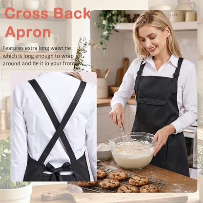 Nanxson Apron with Pockets Cross Back Apron for Hair Stylist,Salon - color: Black